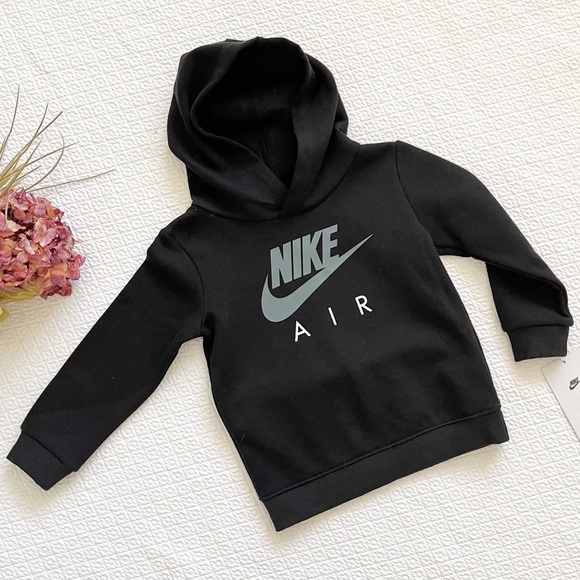 NWT Nike Toddler Black Hoodie Sweatshirt Size 24M - Picture 2 of 9